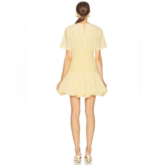 SIMKHAI Libbie Short Sleeve Mini Bubble Dress in Butter Yellow. Small. Worn Once - Picture 3 of 3